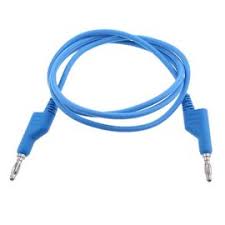 CORDON BANANE MALE 4mm 50CM BLEU HIRSCHMANN