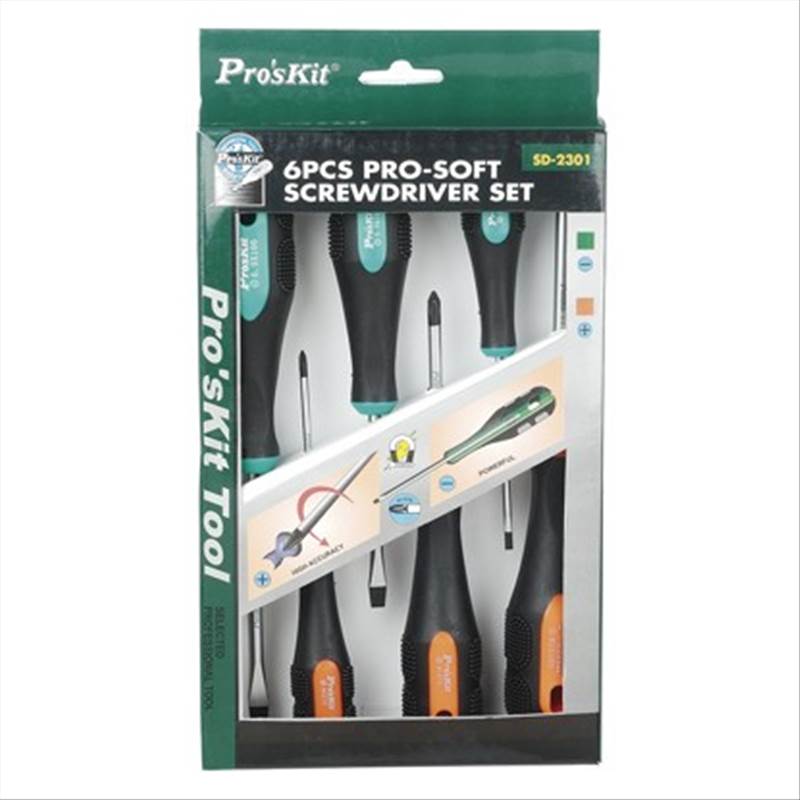 SD-2301 JEUX DE TOURNEVIS PRO-SOFT (6PCS)
