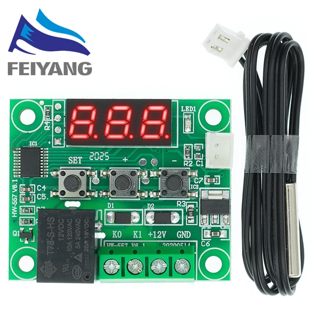 XH – W1209 DC12V RÉGULATEUR DE TEMPÉRATURE À AFFICHAGE NUMÉRIQUE