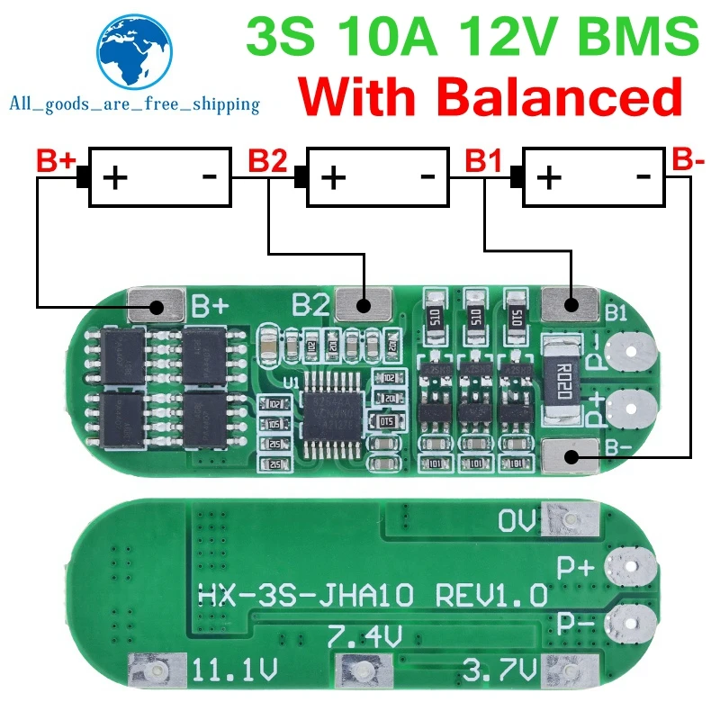 BMS 3S 10A MODULE CHARGEUR DE BATTERIES LITHIUM-Ion 18650