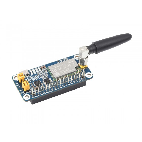 Waveshare SX1262 868M LoRa HAT for Raspberry Pi, UART Interface, Options For Frequency Band SKU-16806