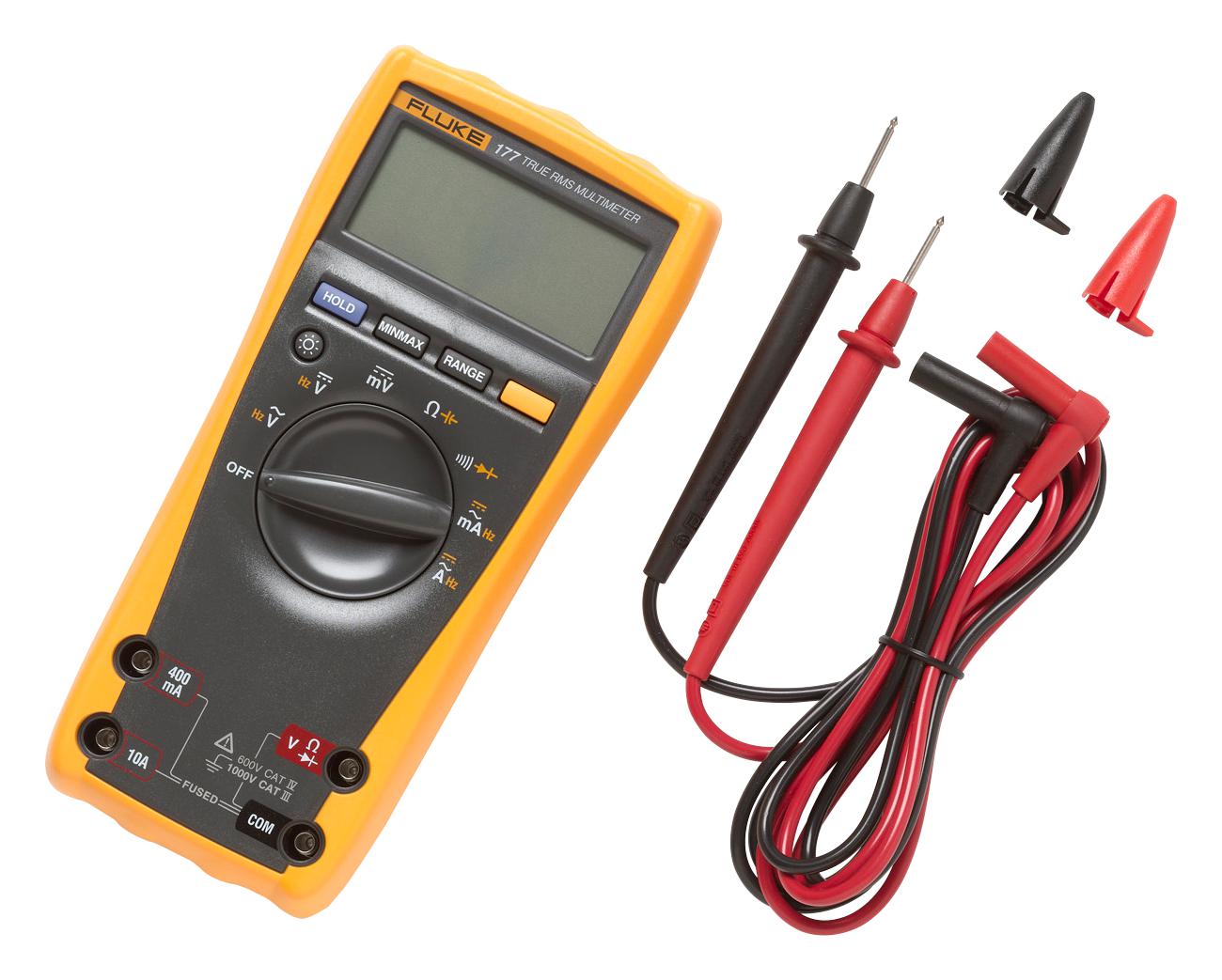 FLUKE177 Digital Multimeter, Handheld, Fluke 170 Series, 6000 Count, True RMS, Auto, Manual Range, 3.75 Digit