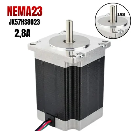 NEMA23 JK57HS8023-2,8A 1.8° 1.76NM MOTEUR PAS A PAS