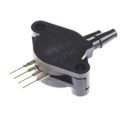 MPX10DP Capteur de Préssion 1.45PSI (10kPa) Differential Male – 0.19″ (4.93mm) Tube, Dual 0 mV ~ 35 mV (3V) 4-SIP Module