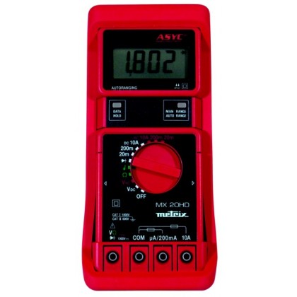 MX20HDL Multimètre Metrix Portable, 750V c.a. 10A c.a + Valise + Accéssoires