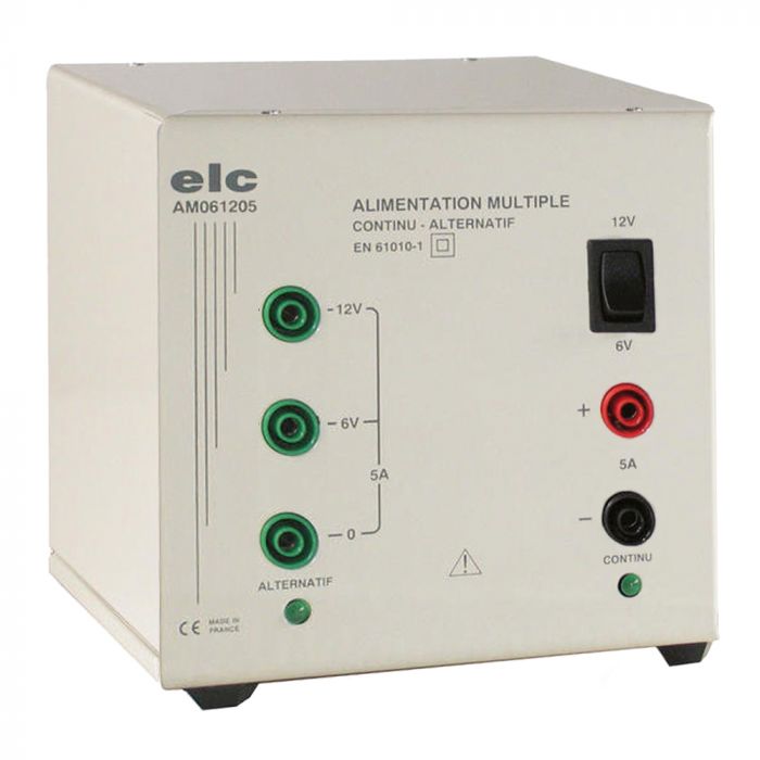 AM061205 Alimentation de laboratoire, 6 V ac/dc, 12 V ac/dc, 5A, 2 sorties 120 W, 145 VA