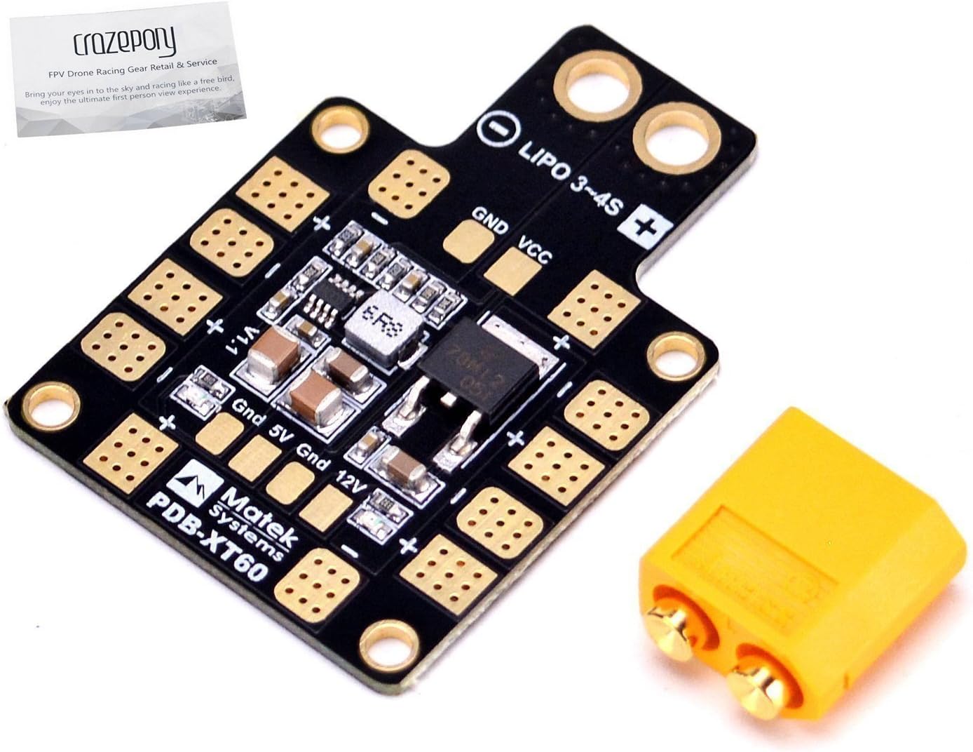 Matek PDB-XT60 w/BEC (5V and 12V)