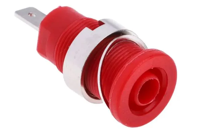 FICHE BANANE FEMELLE 4MM ISOLE 500V 10A ROUGE