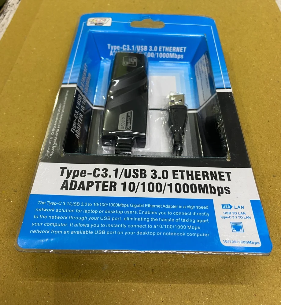CORDON ADAPTATEUR TYPE-C3.1 ( RG45 ) / USB ETHERNET 10/100/1000Mbps
