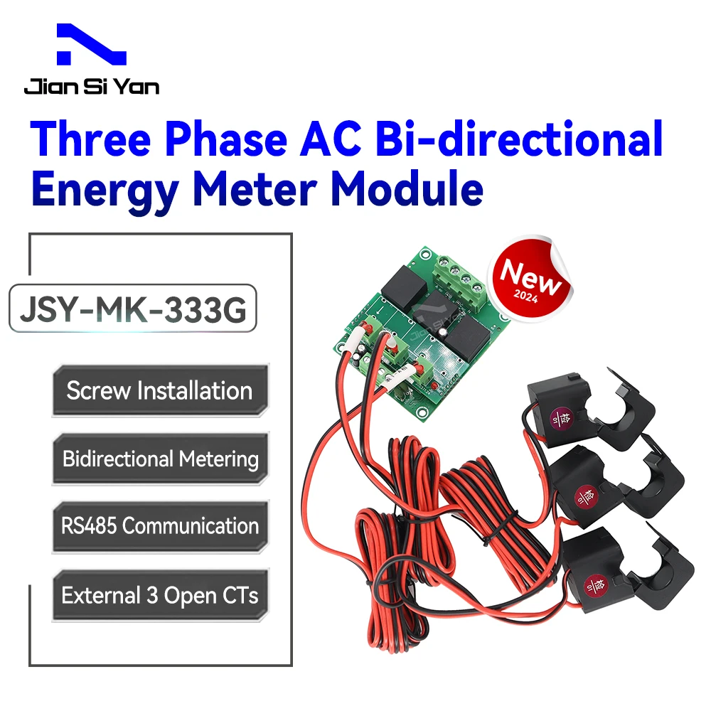 Jsy-Mk-333G 100A Module de compteur d’énergie AC bidirectionnel 3 phases pour système d’énergie solaire