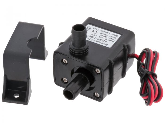DC20P-1224B Brushless Pompe à eau 240L/H DC 12V 8W Moteur Sans balais Pompe Submersible de Circulation d’eau Adaptée pour Aquariums, poissons, étangs, fontaines