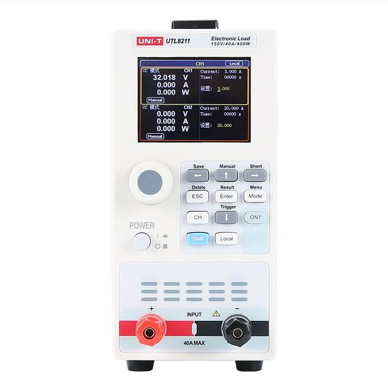 UTL8211 Charge Electronique CC Haute Précision de 150V 40A 400W avec une Résolution de 1 mV/1 mA, Ecran LCD de 2,8″, RS232 UNI-T