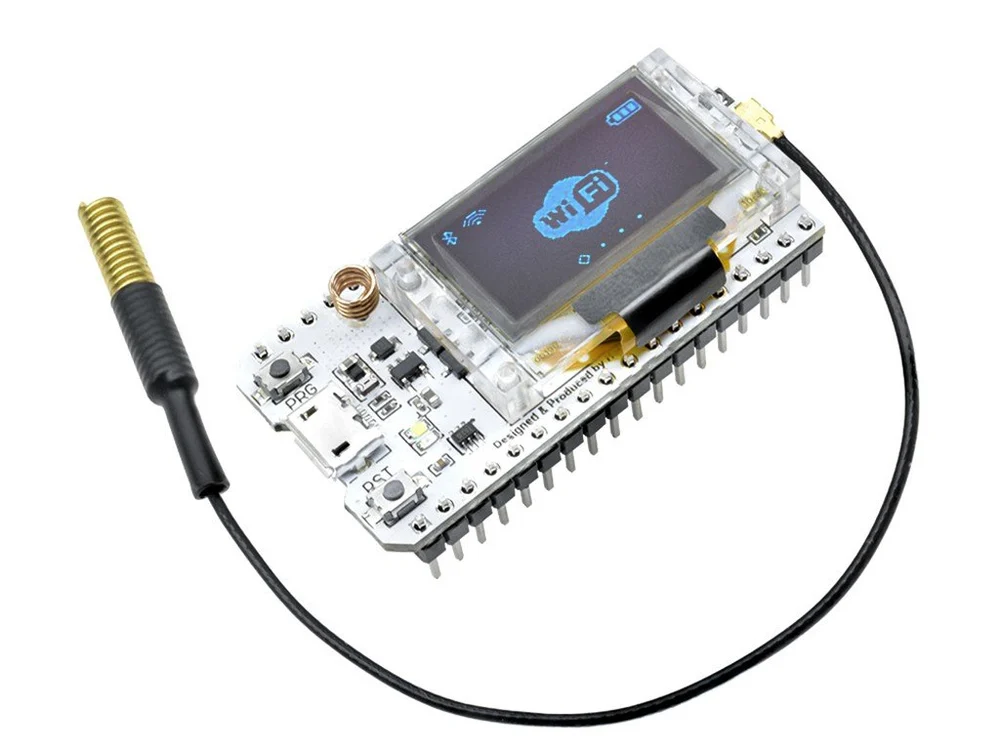 IOT SX1278 ESP32 Carte de Développement avec Ecran OLED bleu de 0,96 pouce, Kit Bluetooth WIFI avec Antenne
