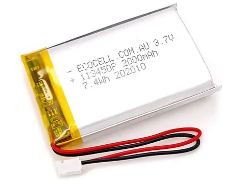 Batterie Lithium ion – 2000 mAh, 3.7V (10x34x50mm)