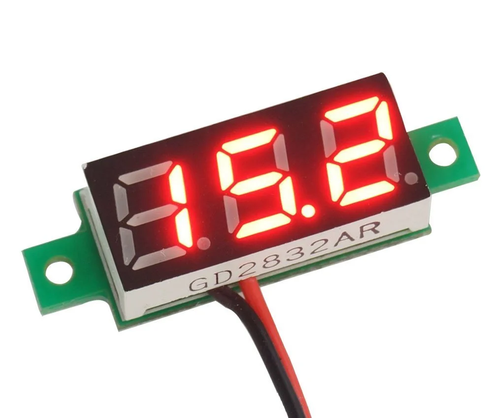 VOLTMETRE DC ROUGE -0.72cm ( 3.5V-30V )