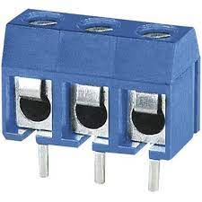 BORNIER A VIS 3 POLES 5mm 15A 300V 5.08 BLEU