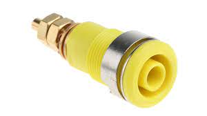 FICHE BANANE FEMELLE 4MM ISOLE 500V 10A JAUNE