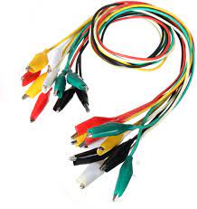 CORDON DE TEST PINCE CROCODILE 25cm 5 Couleurs ( Lot de 10 )