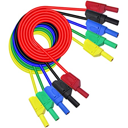 CORDON BANANE 4mm MALE / MALE 50cm ROUGE ISOLE 20A