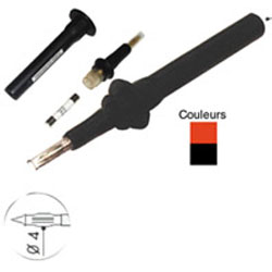 490-IEC-10A600V-R POINT DE TEST PROTEGE 10A / 600V ( format standard 6×32 mm ) Rouge et Noir